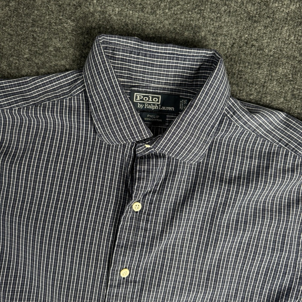 Polo Ralph Lauren Mens Shirt 16/35 Philip Blue French Cuff Long Sleeve Button - Picture 2 of 8
